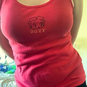Betty Boop Embroidered Tank Top